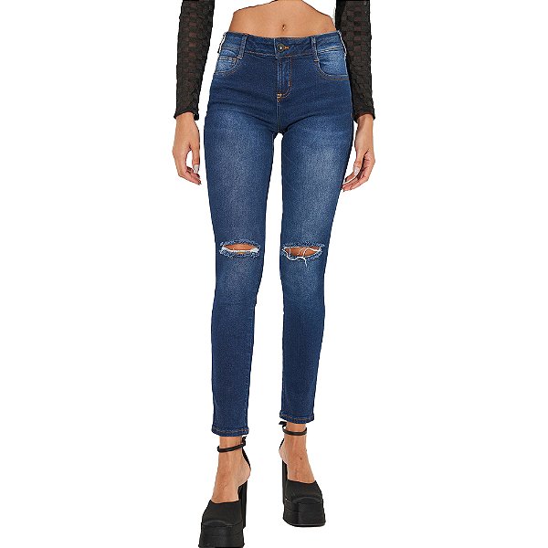 Calça Jeans Colcci Bruna Low Super IN23 Azul Feminino